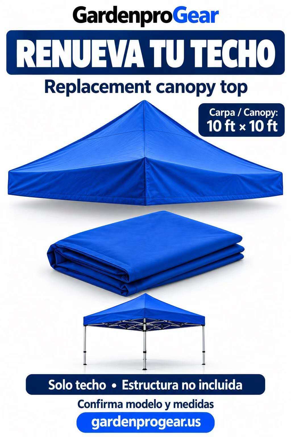 Cubierta superior azul de repuesto GardenPro Gear